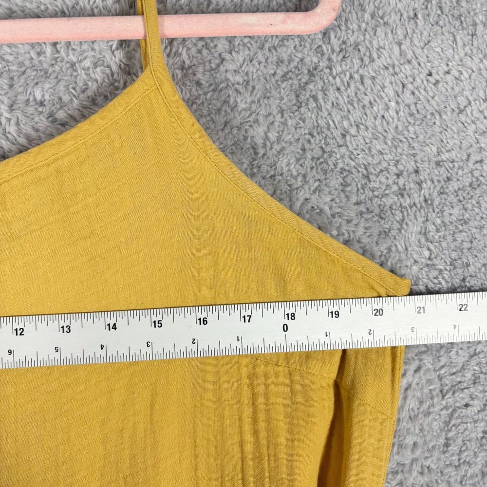 Outerknown The Sunday Gauze Organic Cotton Jumpsuit Size XL Yellow Sleeveless - Picture 4 of 12